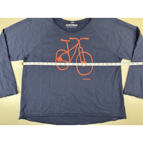 MARUSHKA Hand Printed Bicycle Pullover L Lagenlook Boho Artsy Oversized Sweater - Picture 4 of 9